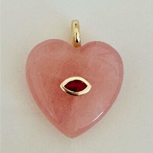 Elegant Rose Quartz Pink Heart Pendant